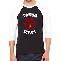 Santa Paws - Men's Raglan Baseball Word Art T-Shirt