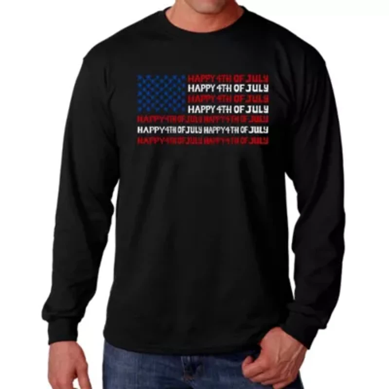 Happy 4th of July - Men's Word Art Long Sleeve T-Shirt