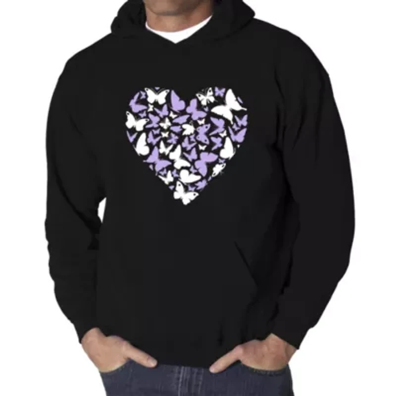 Butterfly Heart - Men's Word Art Hooded Sweatshirt
