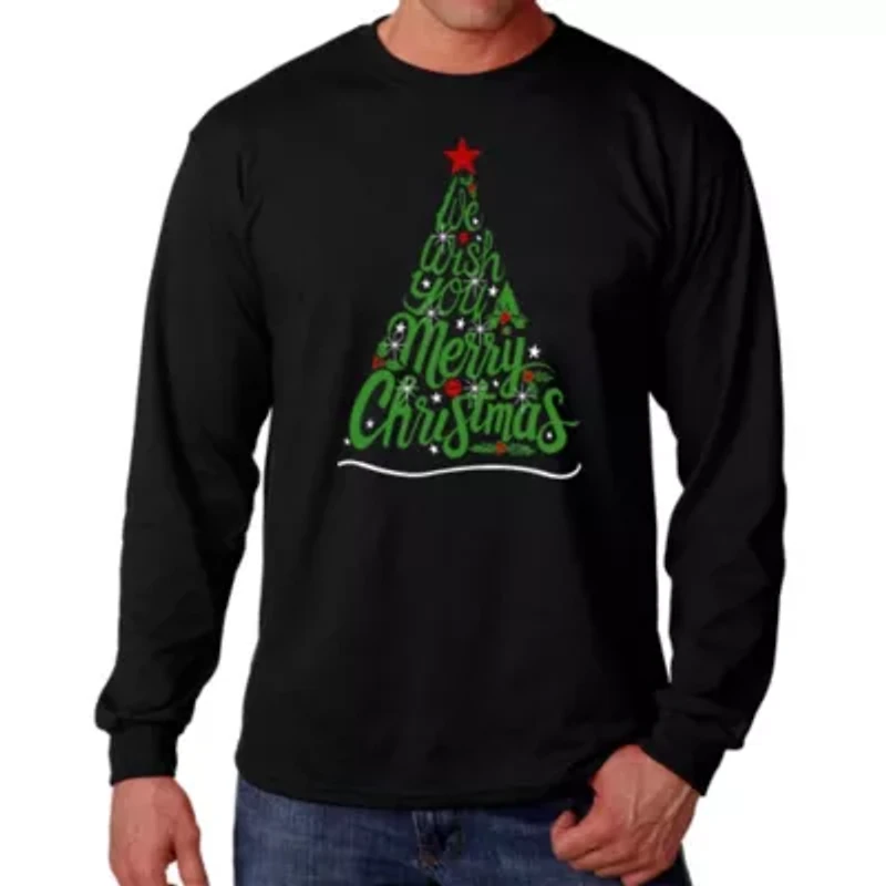 We Wish You A Merry Christmas - Men's Word Art Long Sleeve T-Shirt