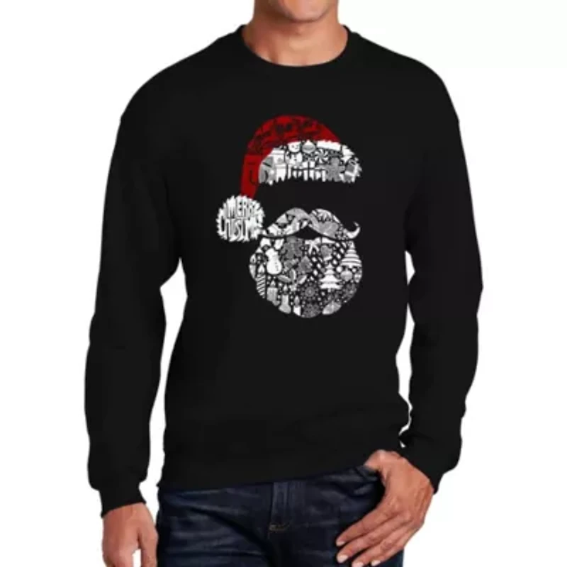 Santa Pics - Men's Word Art Crewneck Sweatshirt