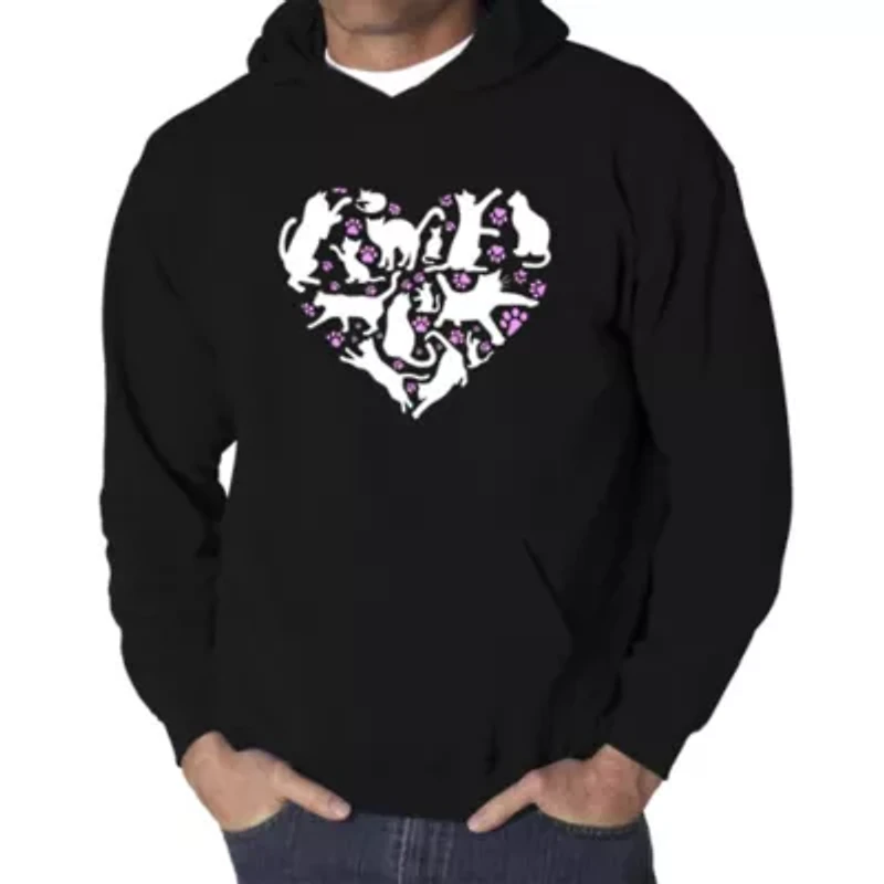 Cat Heart - Men's Word Art Hooded Sweatshirt
