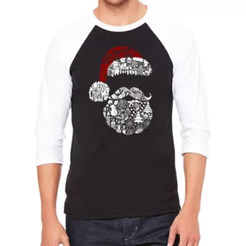 Santa Pics - Men's Raglan Baseball Word Art T-Shirt