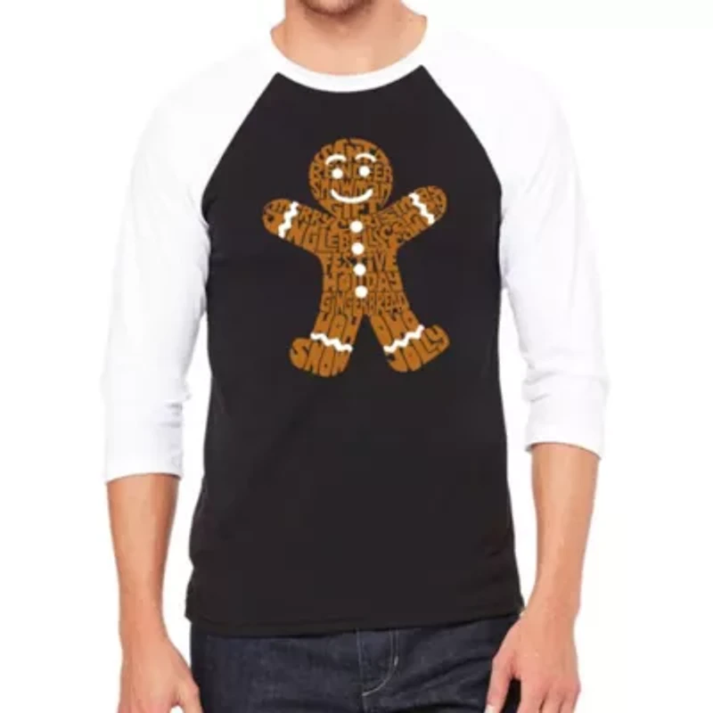 Gingerbread - Men's Raglan Baseball Word Art T-Shirt