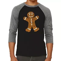 Gingerbread - Men's Raglan Baseball Word Art T-Shirt
