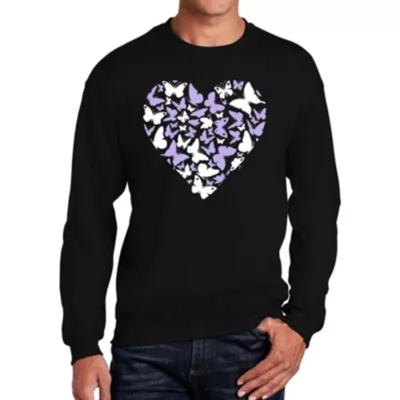 Butterfly Heart - Men's Word Art Crewneck Sweatshirt