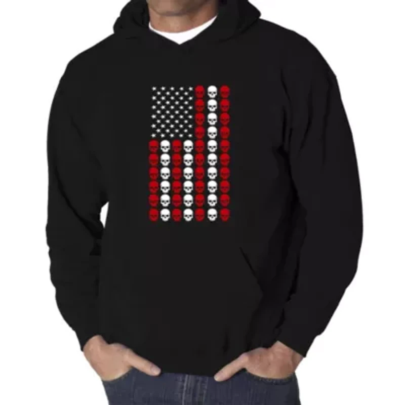 Skull Flag - Men's Word Art Hooded Sweatshirt