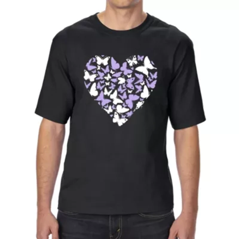 Butterfly Heart - Men's Tall and Long Word Art T-Shirt
