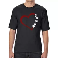 Meow Heart - Men's Tall and Long Word Art T-Shirt