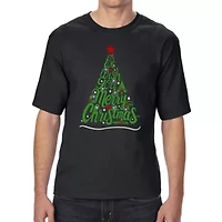 We Wish You A Merry Christmas - Men's Tall and Long Word Art T-Shirt