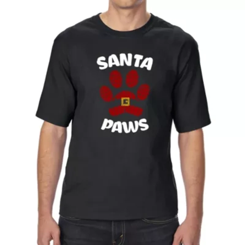 Santa Paws - Men's Tall and Long Word Art T-Shirt