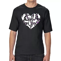 Cat Heart - Men's Tall and Long Word Art T-Shirt