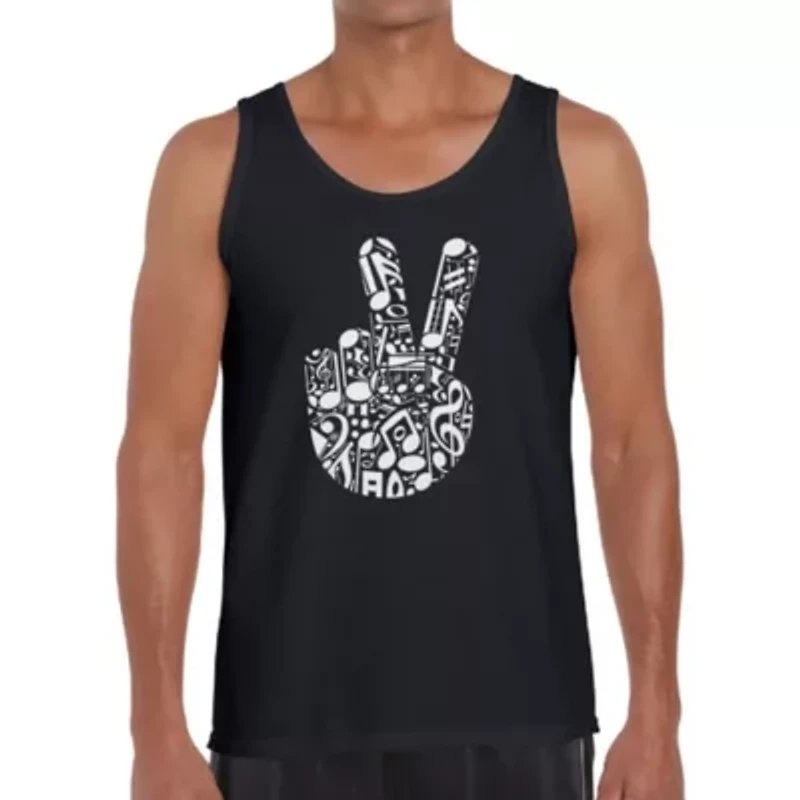 Peace Finger Notes - Men's Word Art Tank Top