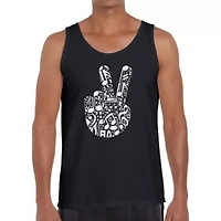 Peace Finger Notes - Men's Word Art Tank Top
