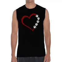 Meow Heart - Men's Word Art Sleeveless T-Shirt