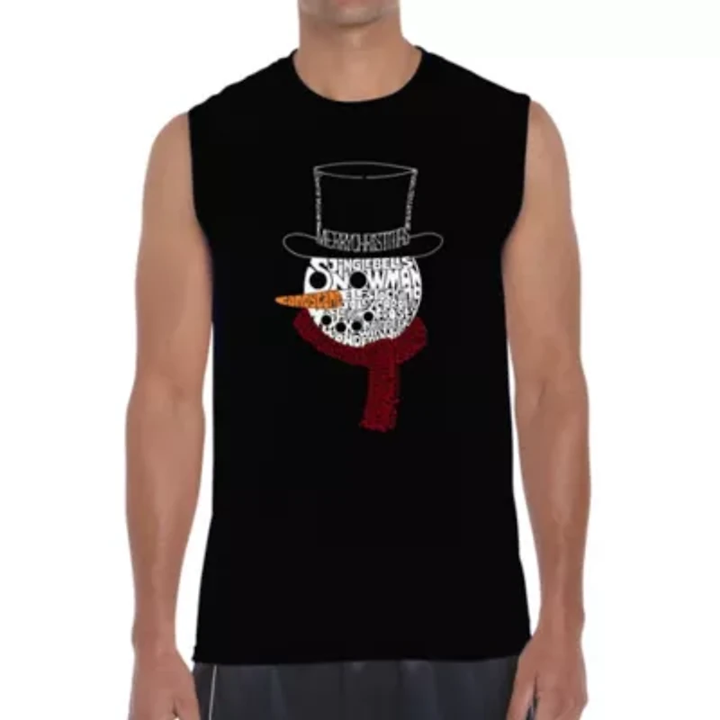 Snowman Face - Men's Word Art Sleeveless T-Shirt