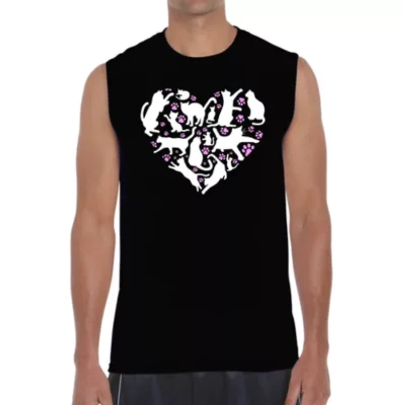 Cat Heart - Men's Word Art Sleeveless T-Shirt