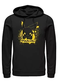 Pikachu Graffiti Graphic Fleece Hoodie