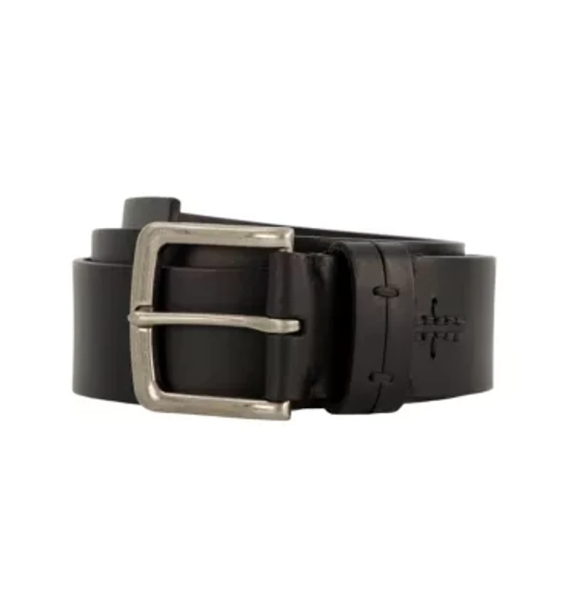 Men's 40 Millimeter Burnished Panel Leather Belt