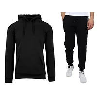 Slim Fit Fleece-Lined Pullover Hoodie & Jogger 2-Piece Set