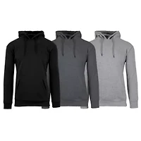 Men's Heavyweight Fleece-Lined Pullover Hoodie Sweater -3 Pack