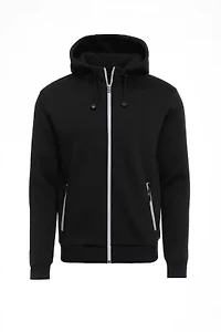 Blu Rock Men's Slim Fit Sherpa Fleece-Lined Reflective Tech Full Zip Hoodie