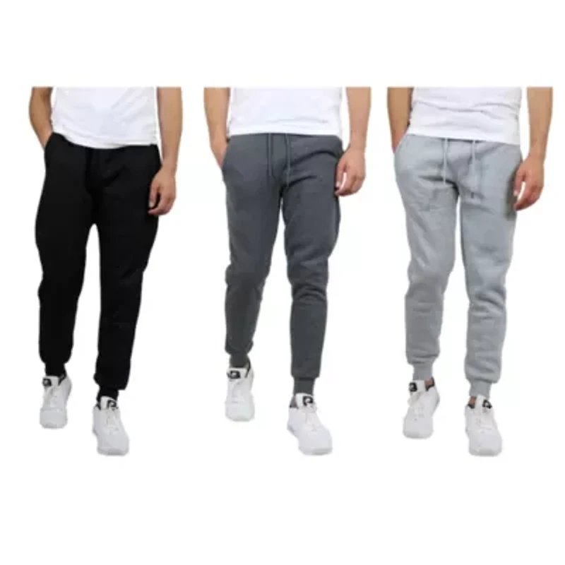 Men's Modern Fit  Heavyweight Classic Fleece Jogger Sweatpants- 3 Pack