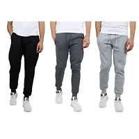 Men's Modern Fit  Heavyweight Classic Fleece Jogger Sweatpants- 3 Pack