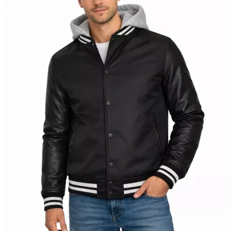 Galaxy Formaker Men's Hooded Varsity Jacket w/ Detachable Hood
