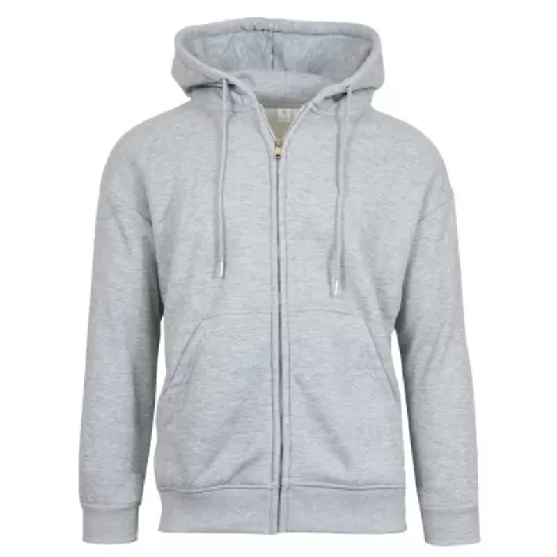 Men's Faux Shearling Lined Full Zip-Up Hoodie Sweatshirt