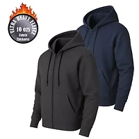Blue Ice Men's Super Heavyweight Fleece Lined Full-Zip Hoodie-2 Pack