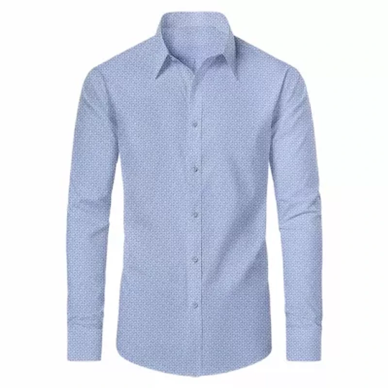 Men's Slim Fit Long Sleeve Stretch Printed Dress Shirts