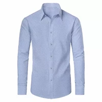Men's Slim Fit Long Sleeve Stretch Printed Dress Shirts