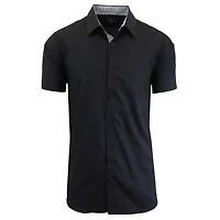 Galaxy By Harvic Men's Short Sleeve Slim Fit Oversized  Button Down Dress Shirt ( Sizes 3X-5X)