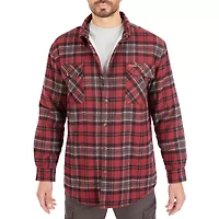 Big & Tall Sherpa-Lined Flannel Shirt Jacket