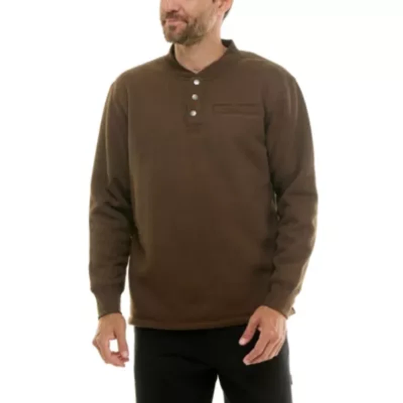 Sherpa-Lined Bonded Thermal Henley Pullover