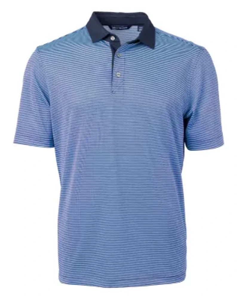 Virtue Eco Pique Micro Stripe Recycled Mens Big & Tall Polo