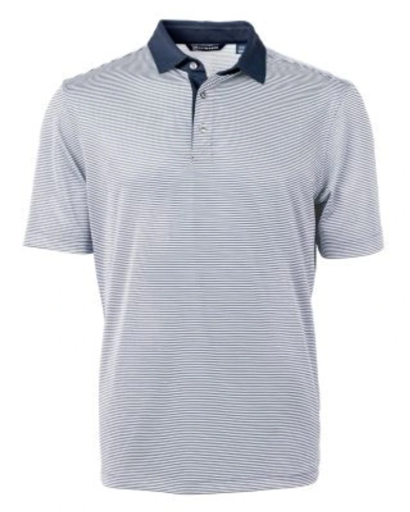 Virtue Eco Piqué Micro Stripe Recycled Mens Big & Tall Polo