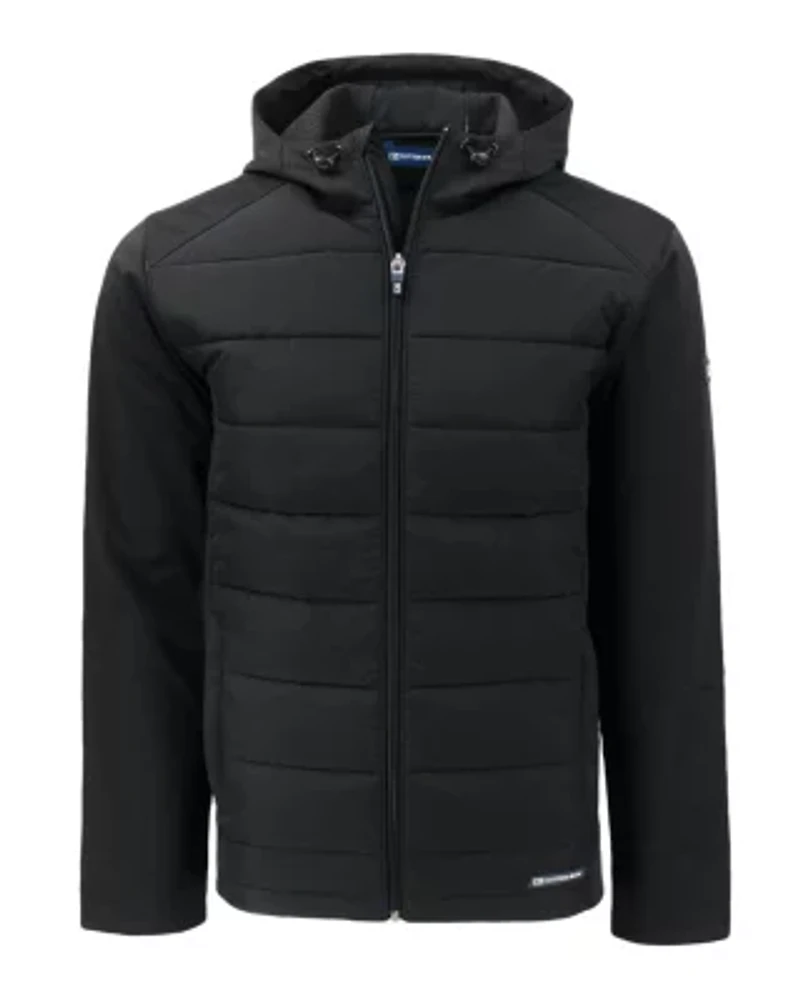 Cutter & Buck Evoke Hybrid Eco Softshell Recycled Full Zip Mens Big Tall Hooded Jacket