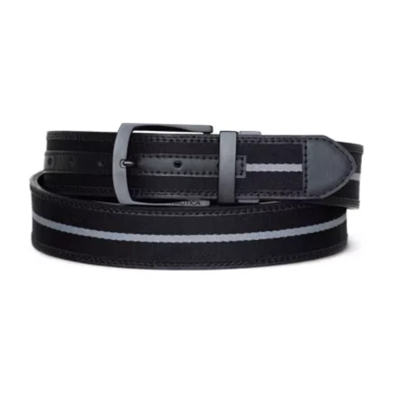 Signature Logo Stripe Ribbon Reverses to Leather Belt