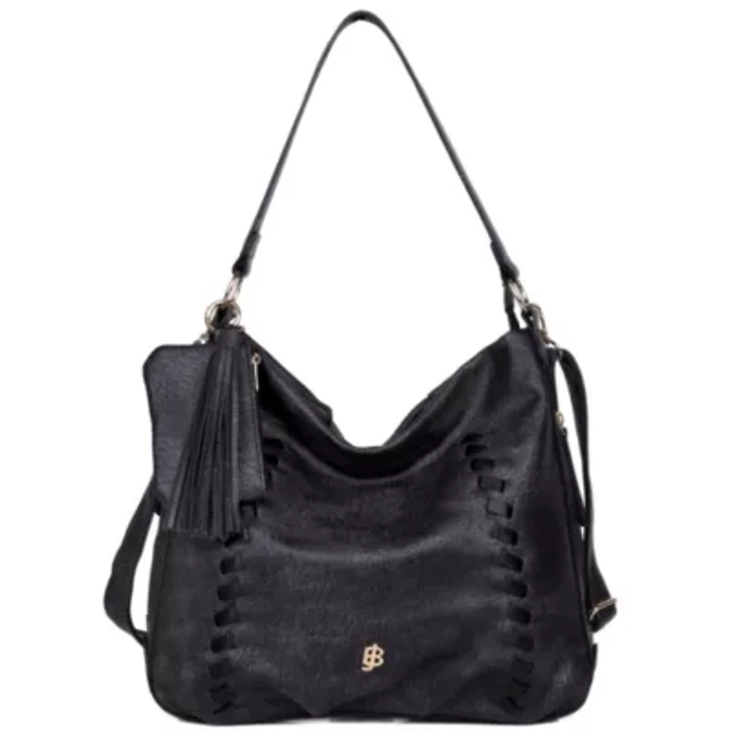 Whip Stitch Vegan Leather Hobo Bag