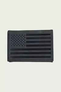 Flag Embossed Leather Trifold Wallet
