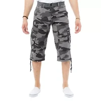 Men's Belted 18" Inseam Below Knee Cargo Long Shorts