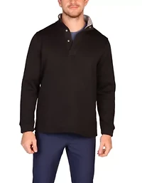 Sweater Knit Snap Placket Pullover