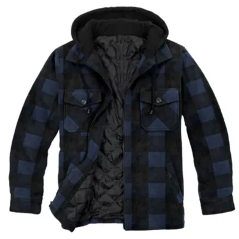 Men's Hooded Fleece Shirt Jacket