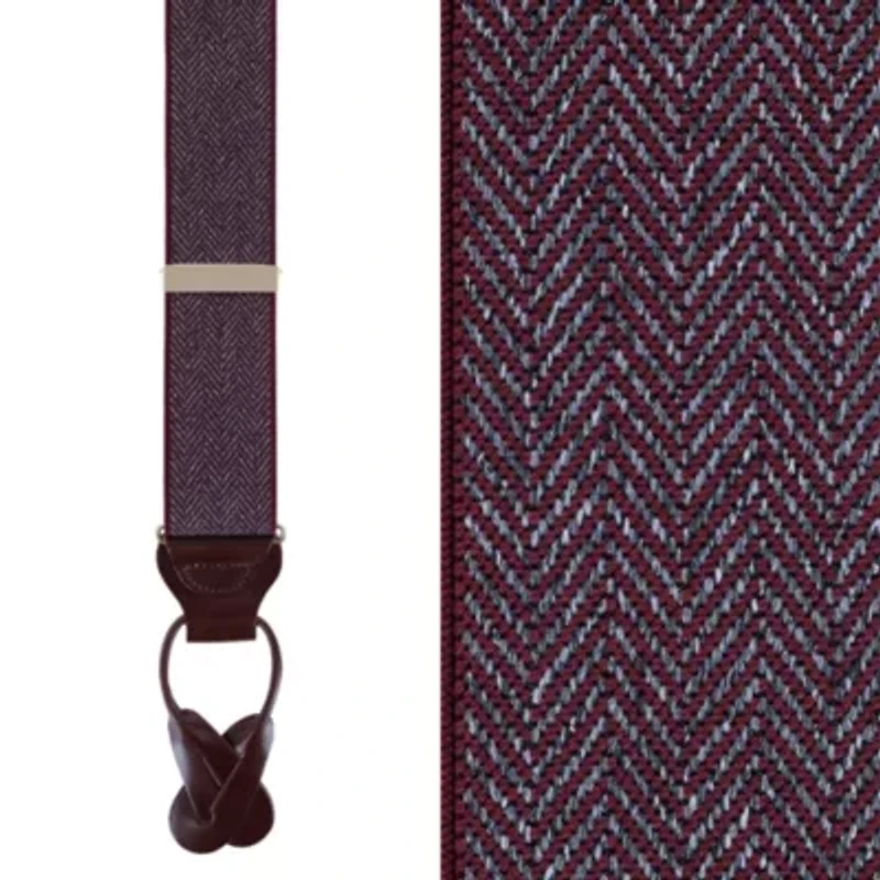 Silas Classic Herringbone Elastic Button End Braces