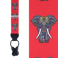 Hanno Tribal Elephant Button End Silk Braces