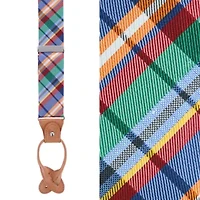 Sherwood Plaid Silk Button End Braces