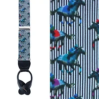 Derby Winning Racehorse Silk Button End Braces