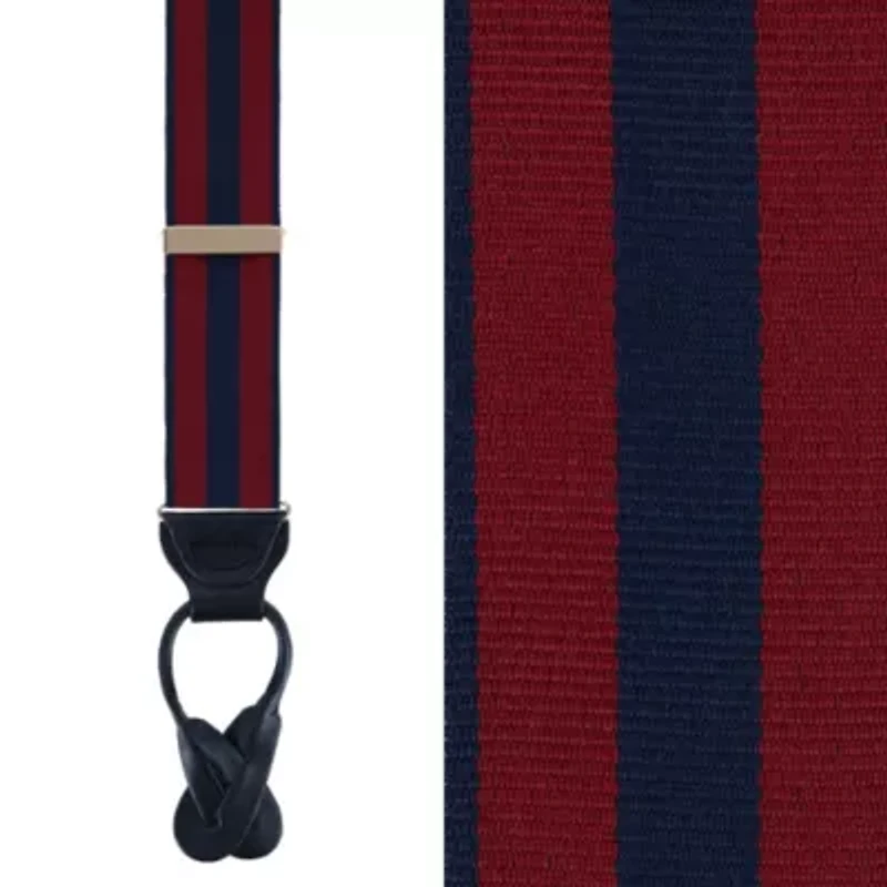 Balint 38MM Striped Non Stretch Grosgrain Ribbon Button End Braces